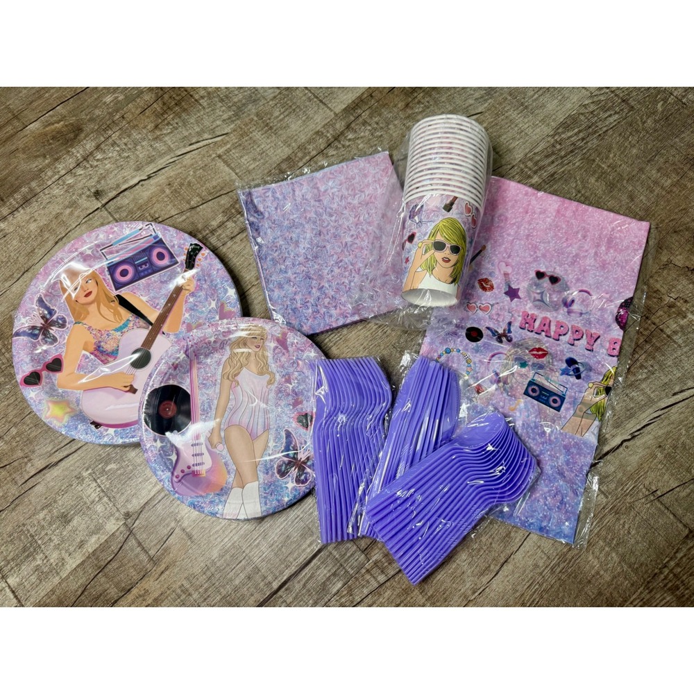 Pop Star Taylor Swift Music Theme Birthday Party Supplies Set